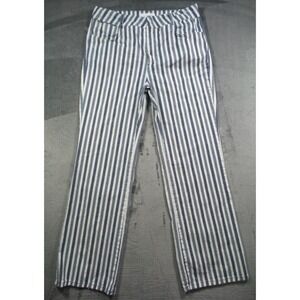 Anthropologie Pants Womens Size 31 Blue Striped High Rise Wide Leg Stretch